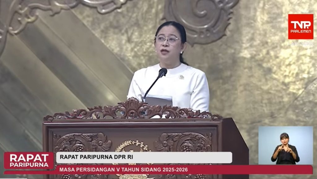 Ketua DPR RI, Puan Maharani Buka Sidang Paripurna ke-18 Masa Persidangan V Tahun Sidang 2025-2026 di Kompleks Parlemen, Senayan, Jakarta.